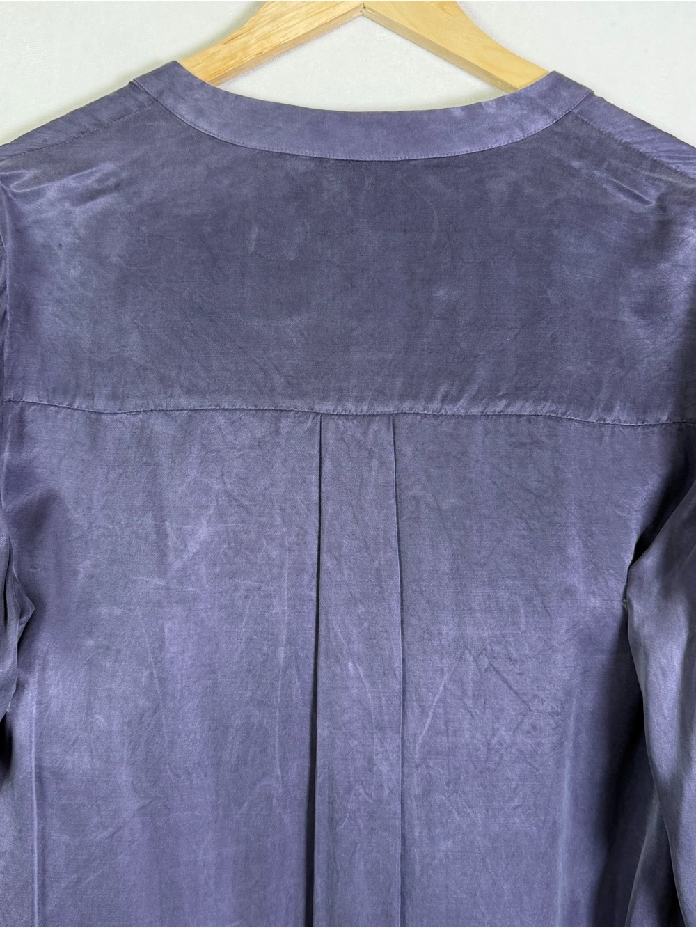 Splendid Women’s Large Cupro Viscose Purple Hi Low Tunic Shirt Dress Long Sleeve - Picture 7 of 8